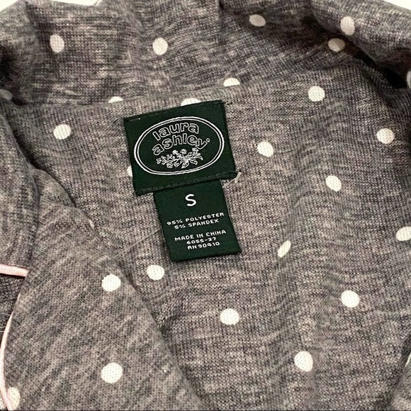 Laura Ashley NWT polka dot Spot Notch Collar Capri pajama Set  top and pants S - Picture 5 of 7